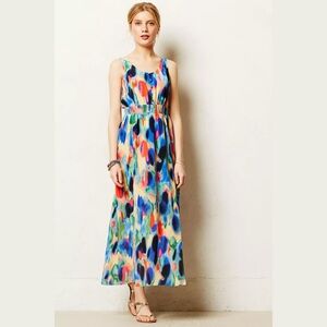 Anthropologie Maeve Maxi Dress, Size 2, 100% Silk – Excellent Condition